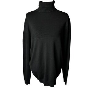 Scott James Black Turtleneck Sweater Knit Long Sleeve Pullover Womens